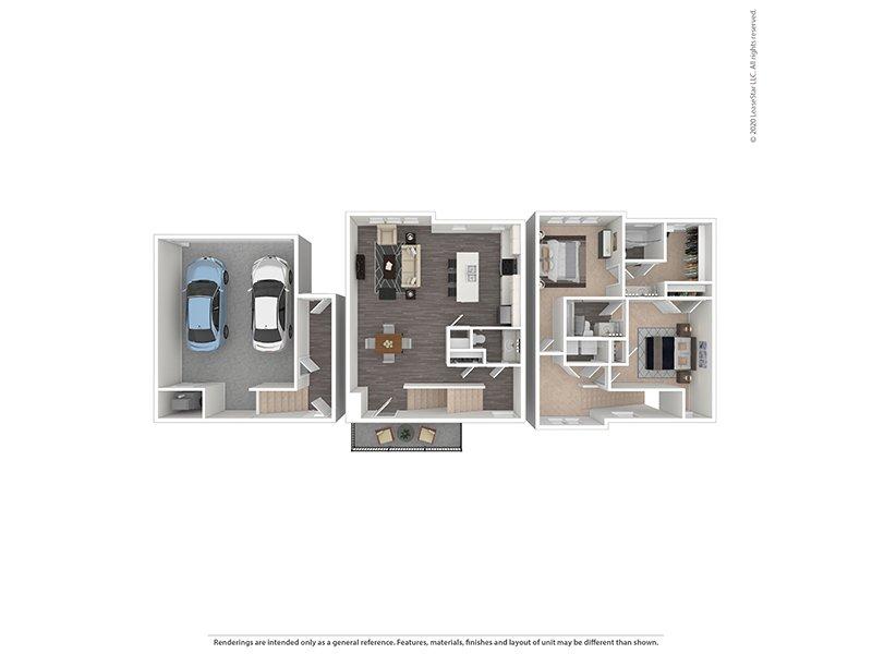 View floor plan image of 2 Bedroom 2.5 Bathroom apartment available now