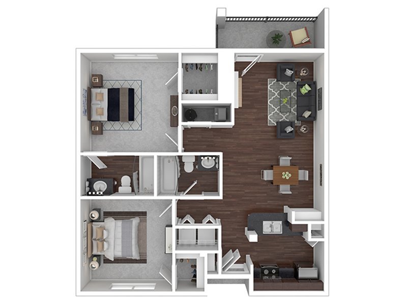 View floor plan image of 2 BEDROOM 2 BATH A apartment available now