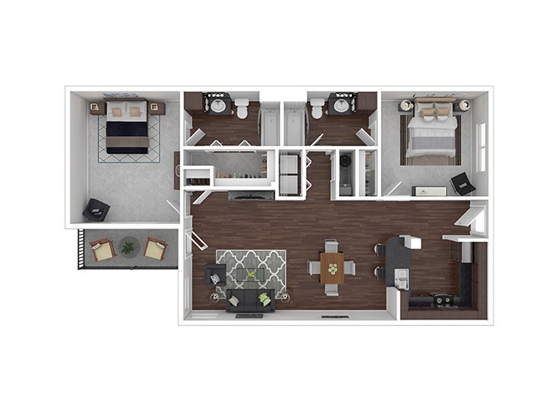 View floor plan image of 2 BEDROOM 2 BATH F apartment available now
