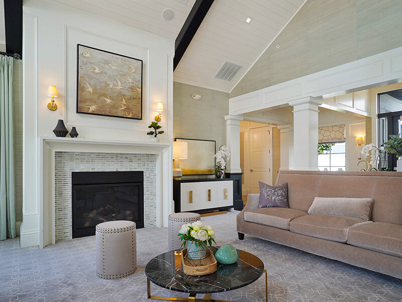 Community Clubhouse with Seating and Fireplace | Draper Village