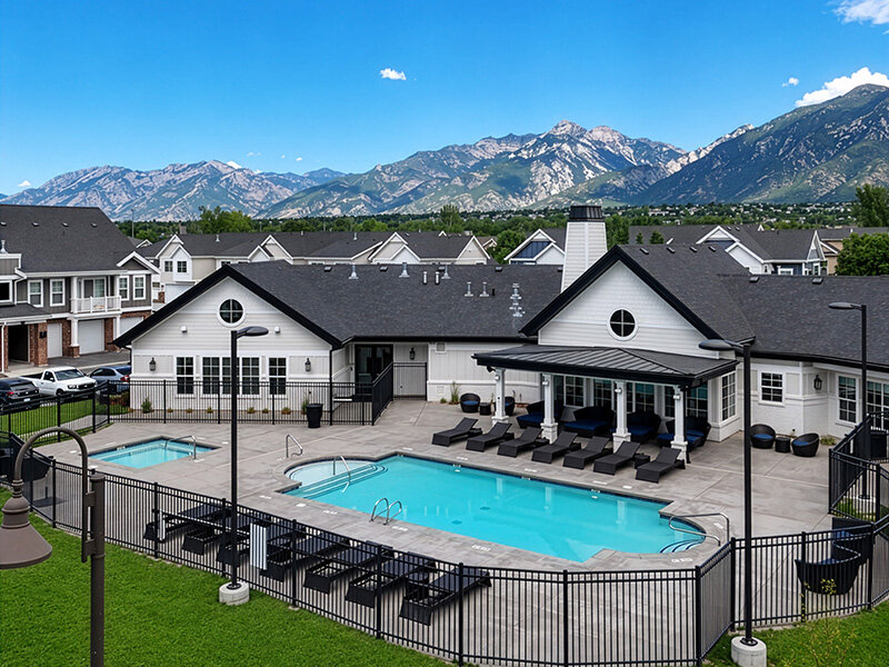 Aerial View of Community Pool | Draper Village