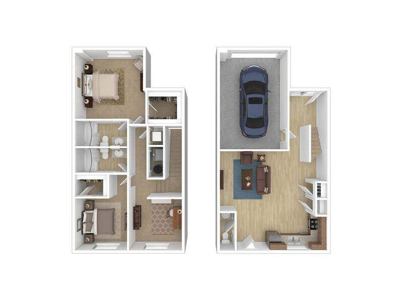 Calla Homes Apartments Floor Plan 2x2.5