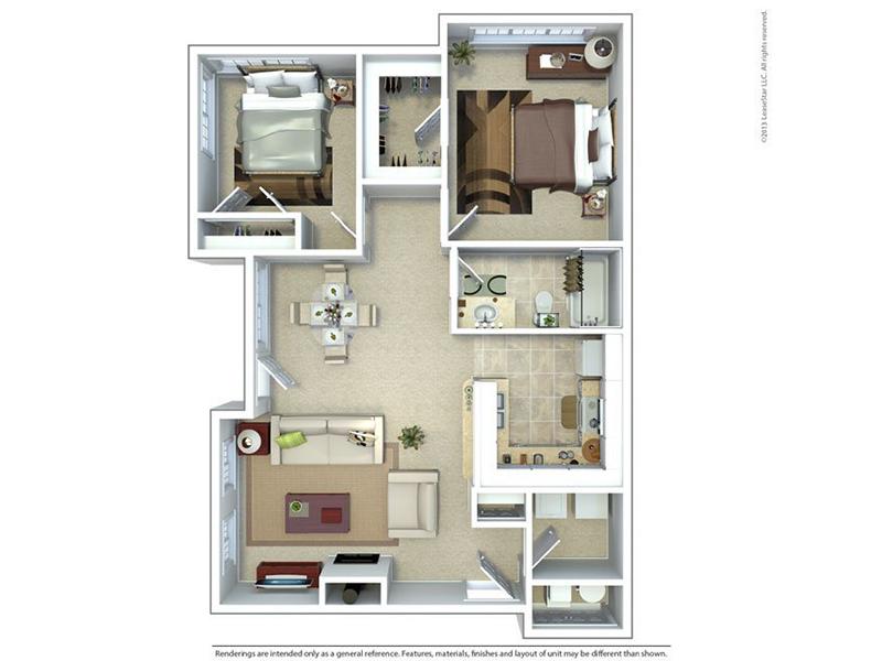 Meadows at American Fork Apartments Floor Plan 2 Bedroom 1 Bath