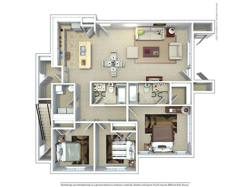 Meadows at American Fork Apartments Floor Plan 3 Bedroom 2 Bath