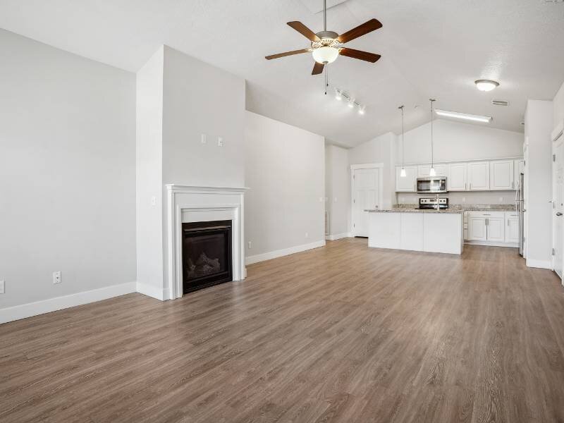 Living Room with Fire Place | Meadows at American Fork