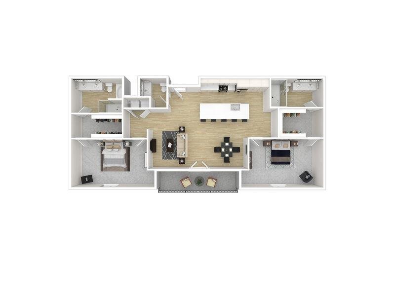 2x2.5 Floor Plan at theOlive Apartments