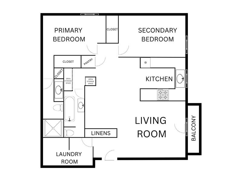 Cambridge Cove Apartments Floor Plan 2x2