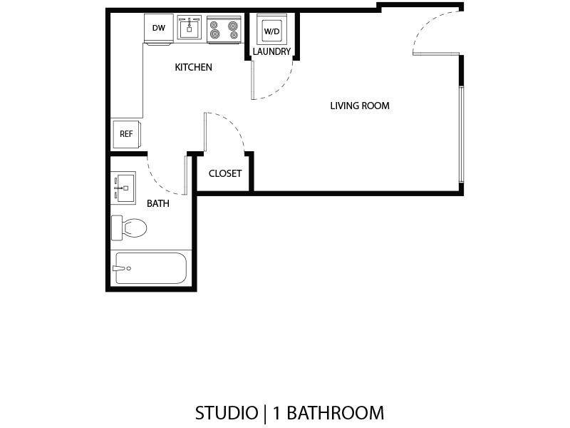 View floor plan image of Studio B apartment available now