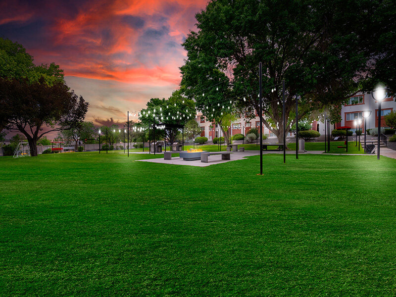 Outdoor Area with BBQ Grills and Seating with Benches | Artista