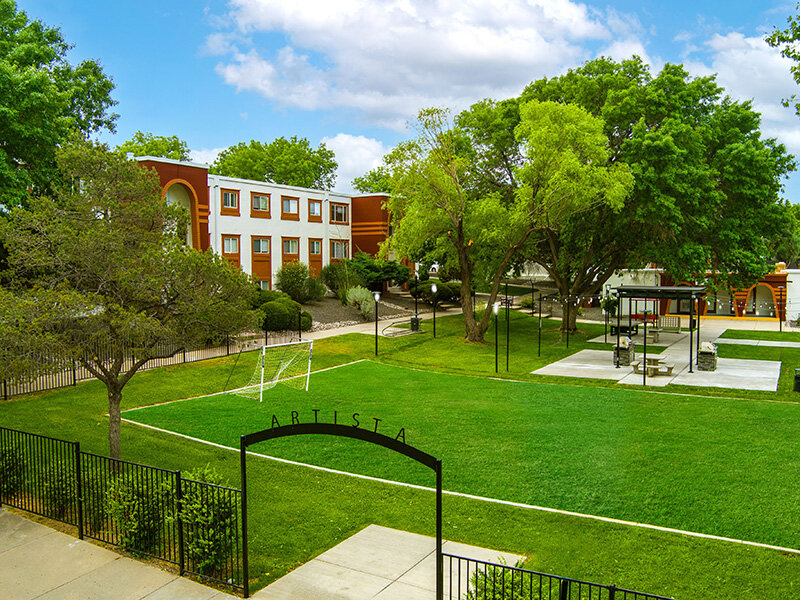 Outdoor Sports Field with Pavilion and BBQ Grills | Artista