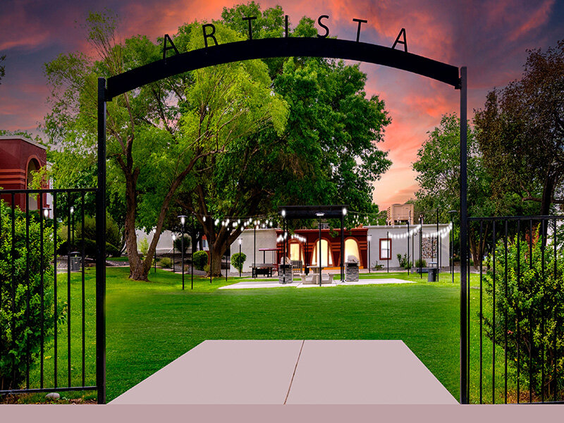 Entrance to Outdoor Seating with BBQ Grills | Artista
