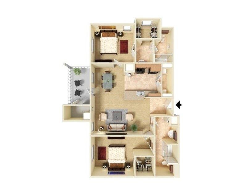 B2-1037 Floorplan at The Falls at Westover Hills