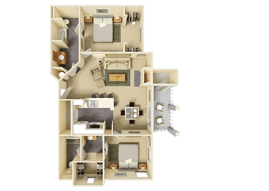 Floorplan for Hill Country Villas Apartments