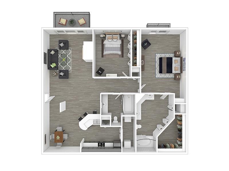 B2-R Floor Plan at The Niche Apartments Apartments