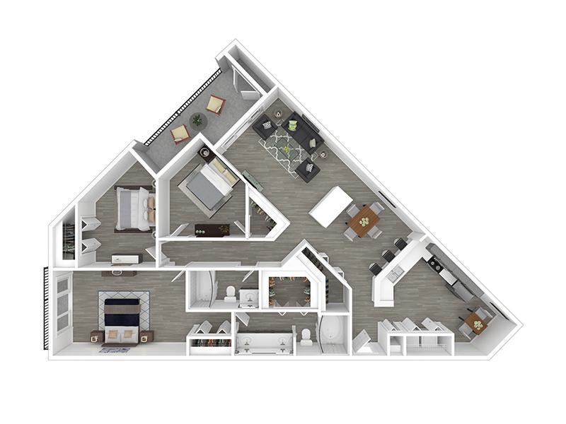 C1 Floor Plan at The Niche Apartments Apartments