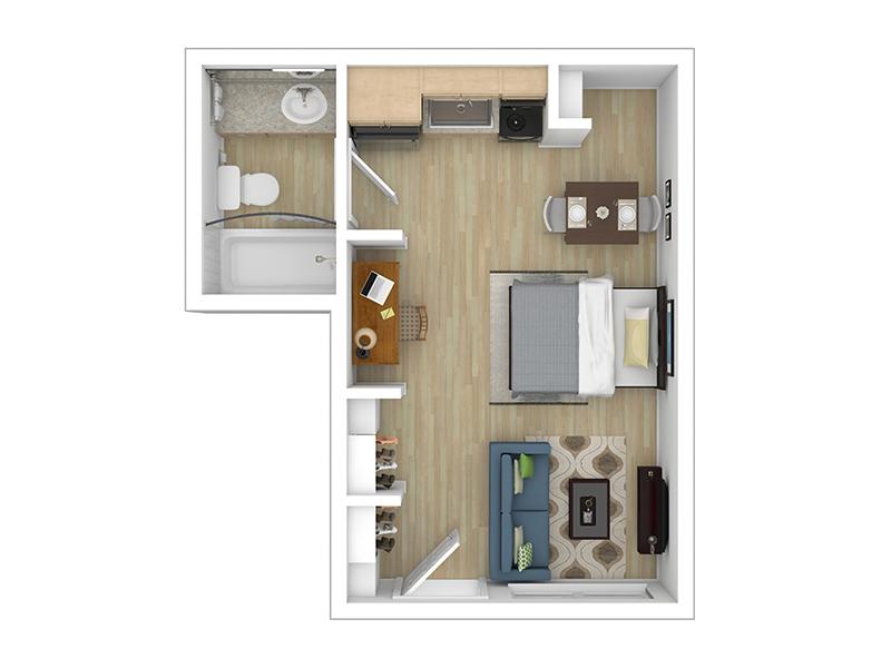 Twin Studio apartment available today at The Reserve at Rye 290 in Houston