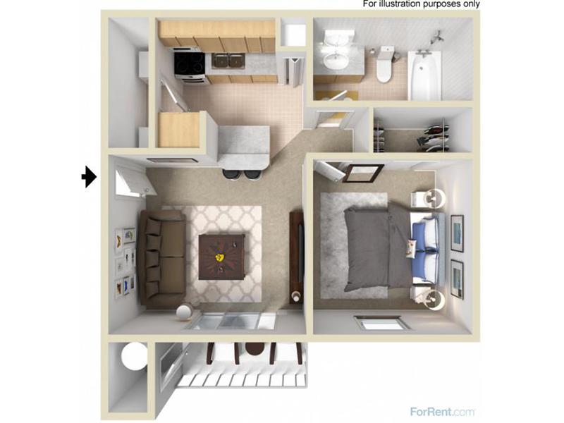 Mountain Shadows Apartments Floor Plan 1 Bedroom 1 Bath