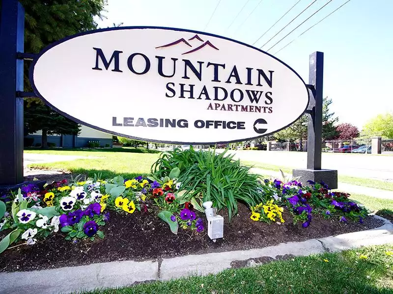 Monument Sign | Mountain Shadows Apartments in Salt Lake City, UT