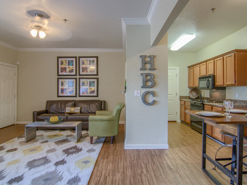 Living Room and Kitchen | The Heights at Battle Creek Apartments
