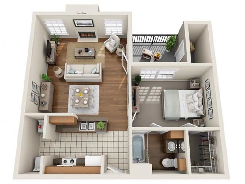 1 Bed 1 Bath Medium Floor Plan at Stonehaven Villas Apartments