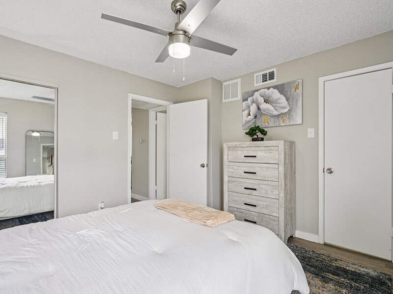 Bedroom with Ceiling Fans | Villas on Rosemeade East