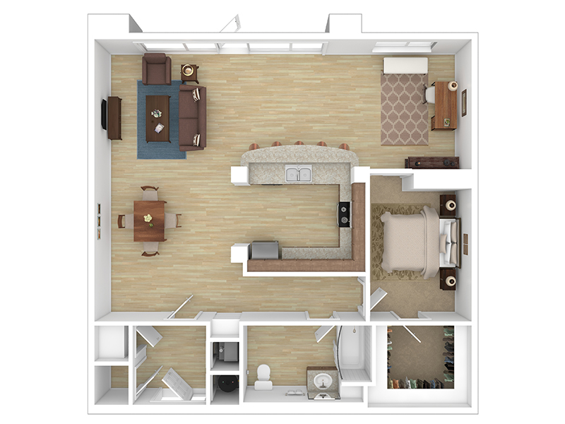 1 Bedroom - 1214 floor plan at The Reserve at Seabridge