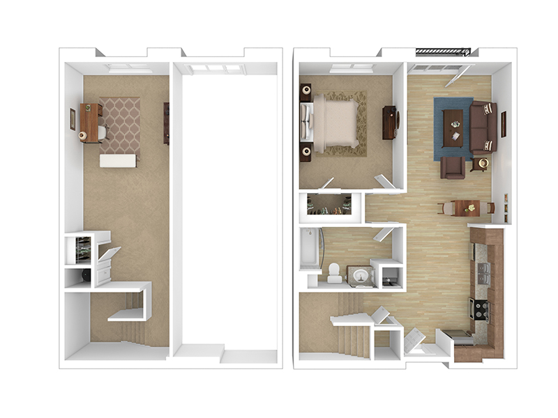 1 Bedroom Loft floor plan at The Reserve at Seabridge