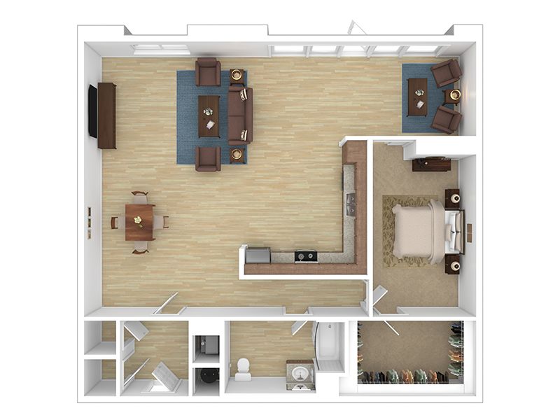 1 Bedroom - 1384 floor plan at The Reserve at Seabridge