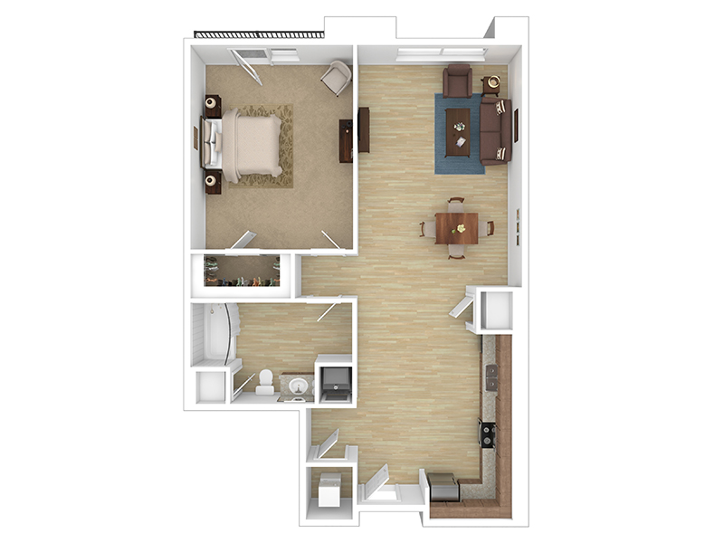 1 Bedroom A floor plan at The Reserve at Seabridge