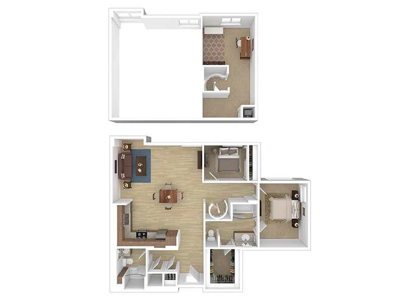 2 Bedroom - 1595 floor plan at The Reserve at Seabridge