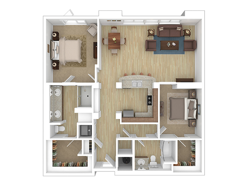 2 Bedroom B floor plan at The Reserve at Seabridge