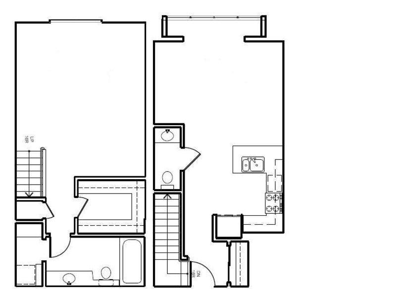 Two Bedroom Townhome 4 floor plan at Pacific Place Apartments