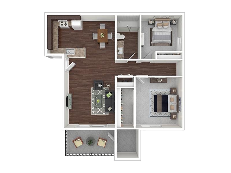 2 Bedroom floor plan at Birchmont