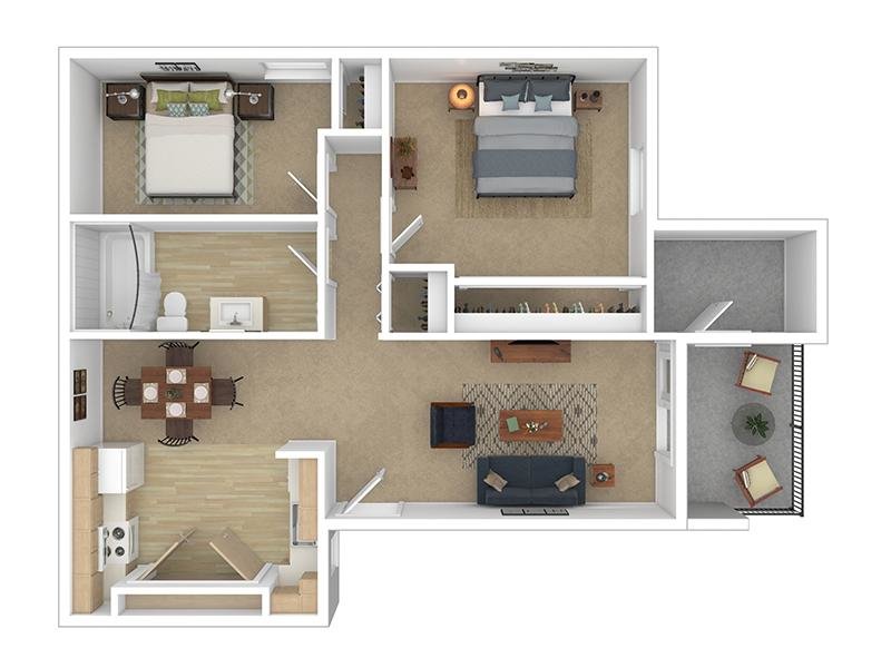 2 Bedroom floor plan at Hazelridge