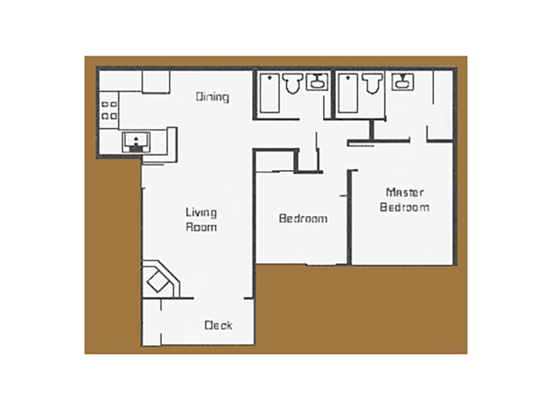 View floor plan image of 2 Bedroom 2 Bathroom A apartment available now