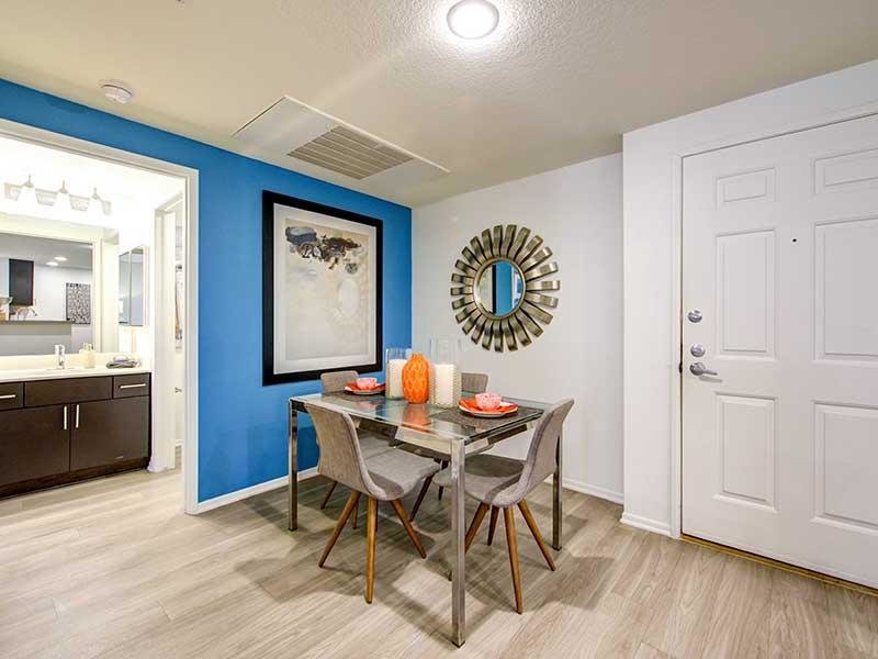 Dining Room | Elevate Long Beach Apartments