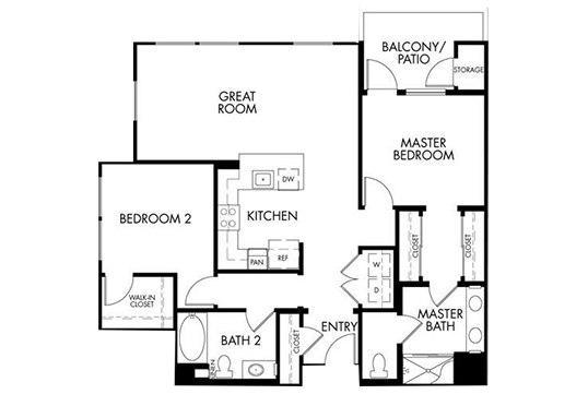 Floorplan for Oasis Anaheim Apartments