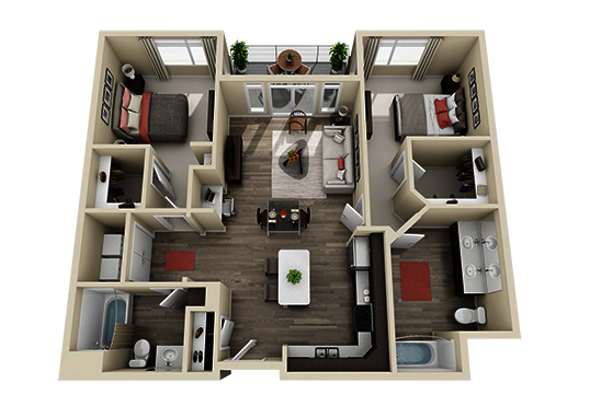 Floorplan for SB1K Apartments