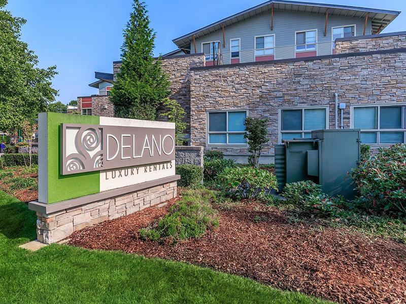 Monument Sign | Delano Apartments in Redmond, WA