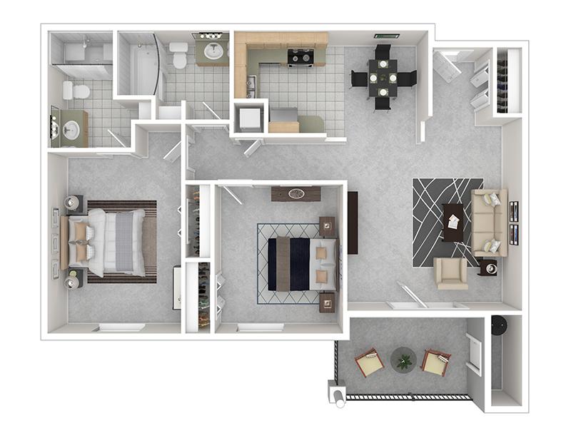 Riley Court Apartments Floor Plan 2x2 D