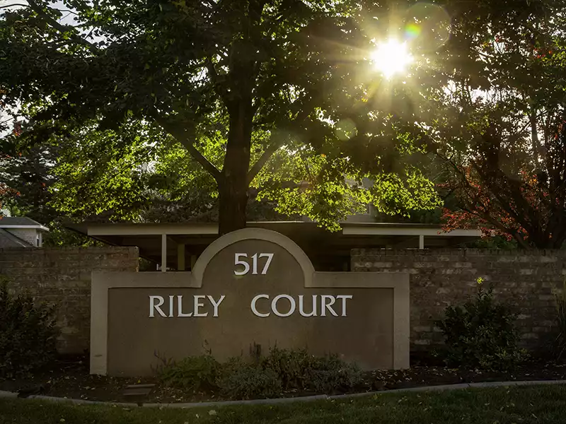 Welcome Sign | Riley Court Senior Apartments in Bountiful, UT