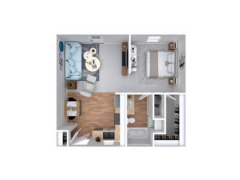 EAST 1S floor plan at Pinegate Apartments
