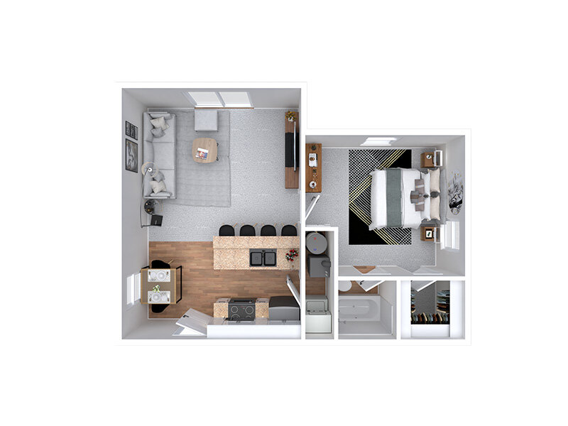 EAST 1L floor plan at Pinegate Apartments