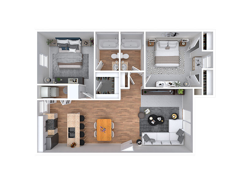 EAST 22 floor plan at Pinegate Apartments