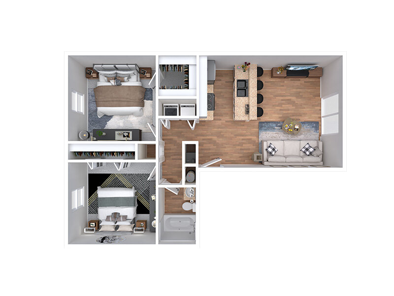 EAST 21 floor plan at Pinegate Apartments