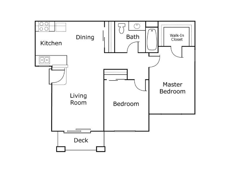 2x1 floor plan at Harmony Terrace Senior Living Apartments