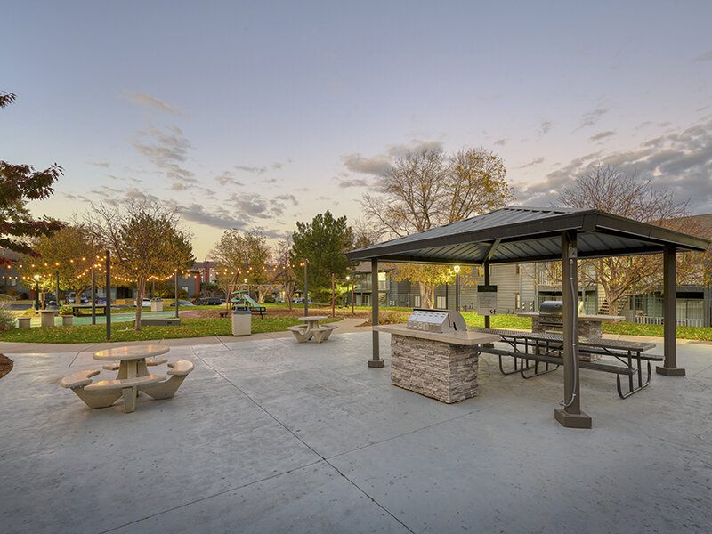 Picnic & BBQ Area | Solstice Apartments in Aurora, CO