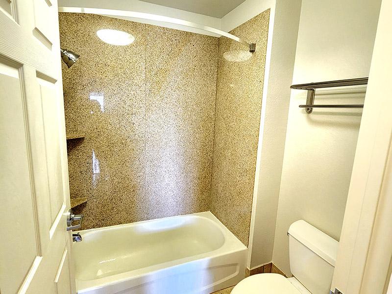 Bathroom with Tub | Onyx at Oslo Apartments in San Antonio, TX