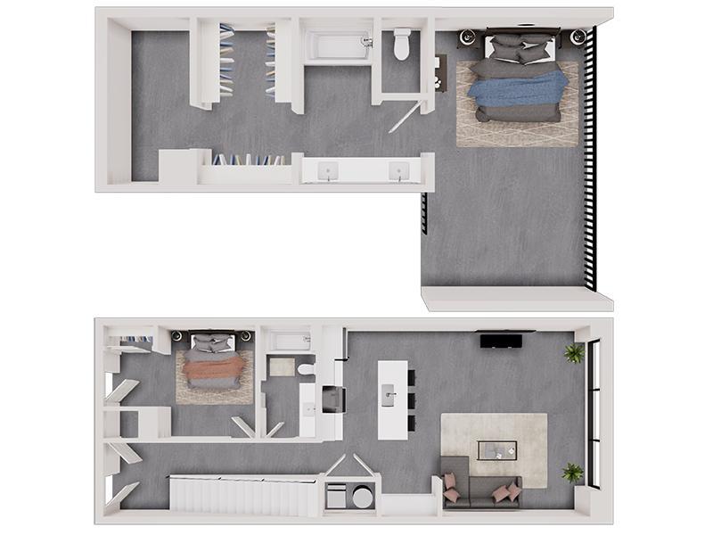 1floft Floor Plan at theCHARLI Apartments