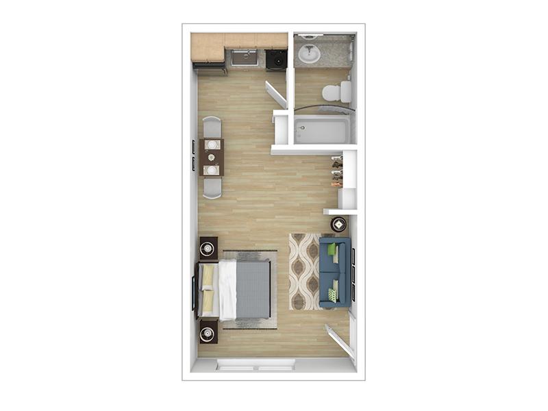 The Passages at Rye 1255 Apartments Floor Plan Deluxe Studio